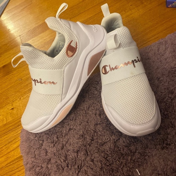 Champion Shoes - Champion Legacy Juke Low Slip On Sneakers White and Rose Gold see description
